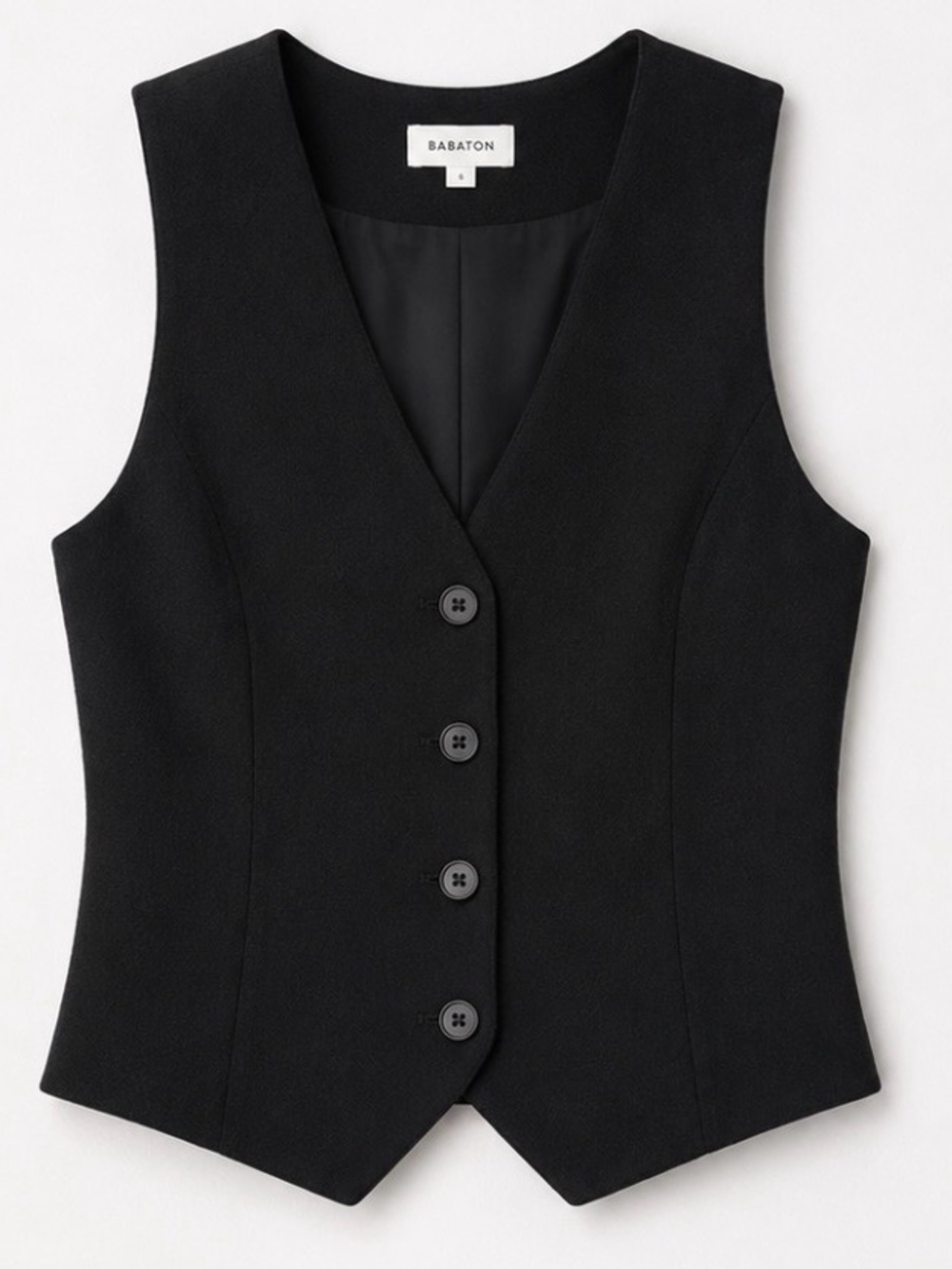 Aritzia Babaton Black Tailored Button Vest